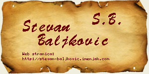 Stevan Baljković vizit kartica